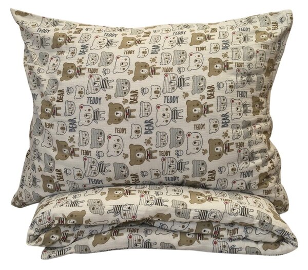 Mušelínové obliečky Teddy Bear TiaHome - Detský set 130x90cm + 65x45cm