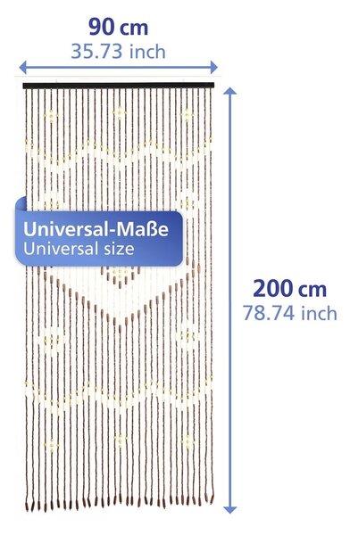 Bambusový záves do dverí v prírodnej farbe 90x200 cm Rhombus – Maximex