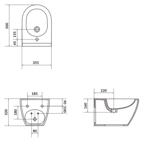 Cersanit Zen, závesný wc bidet, biela, K117-001