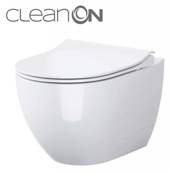 Cersanit Zen, závesná wc misa CleanOn 50x36x37 cm s pomaly padajúcim sedátkom, biela, S701-428