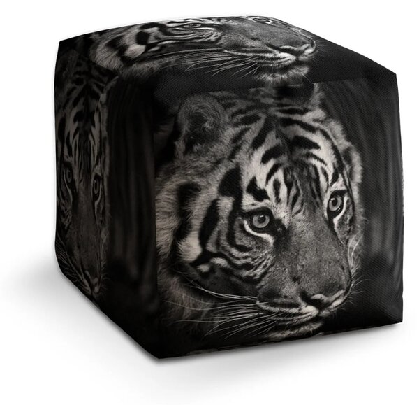 Sablio Taburet Čiernobiely tiger - 40x40x40 cm