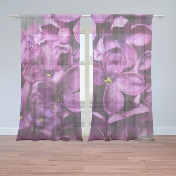 Sablio Záclony Fialové kvety: 2ks 150x250cm