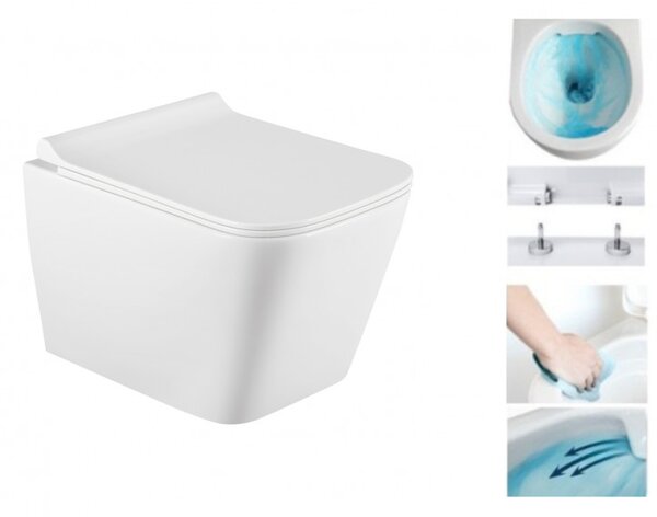 Mexen TEO Rimless závesná wc misa 51 x 34,5 cm, biela, 3385XX00
