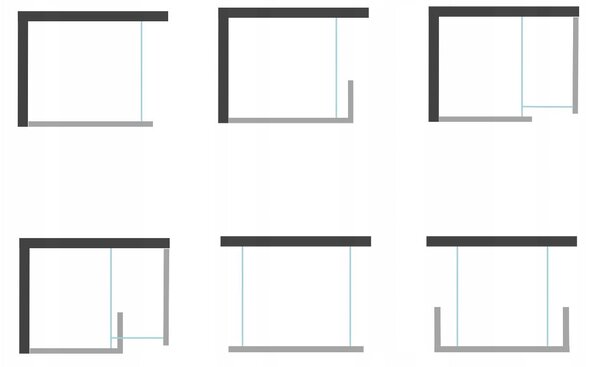Mexen Kioto sprchová zástena WALK-IN 8mm, 30x200 cm, čierny rám, 800-030-000-00-70