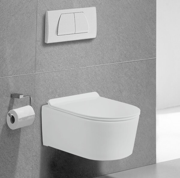 Mexen SOFIA Rimless závesná wc misa so sedátkom s pomalým zatváraním, 49 x 37 cm, biela, 30544000