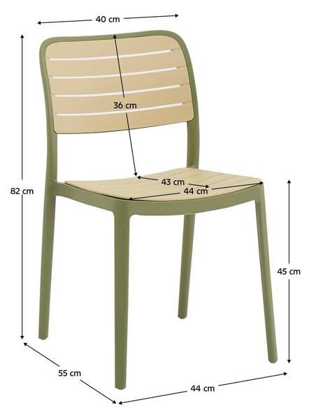 NovýNábytok.sk Záhradná stolička Kartos 1 (zelená + béžová). Vlastná spoľahlivá doprava až k Vám domov. 1119458