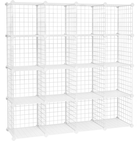 KOMBINÁCIA REGÁLOV, biela, železo, 123/123/31 cm Boxxx - Regály, Online Only