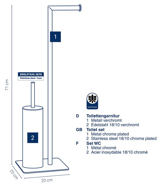 WC KEFA SO STOJANOM Kela - WC doplnky, Online Only