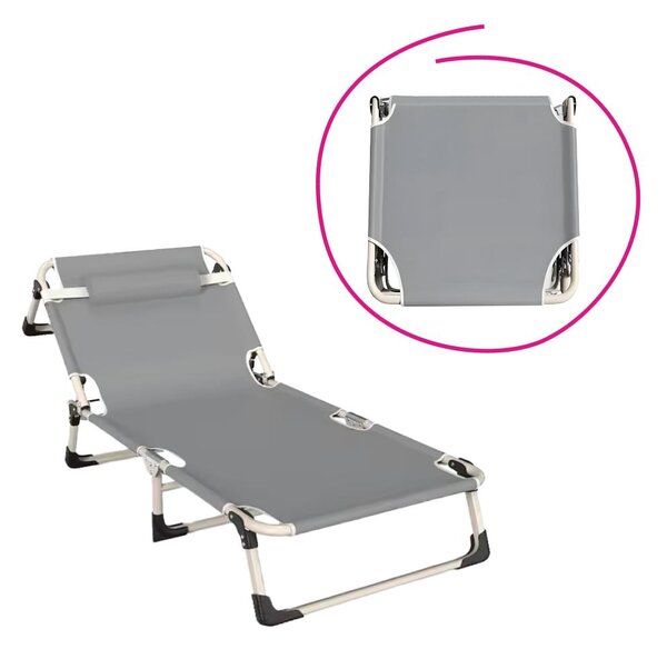 NovýNábytok.sk Záhradné lehátko Bowie (sivá + béžová). Vlastná spoľahlivá doprava až k Vám domov. 1119477