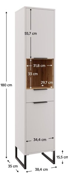 NovýNábytok.sk Skrinka Cubin 01 (biela + dub artisan). Vlastná spoľahlivá doprava až k Vám domov. 1119510