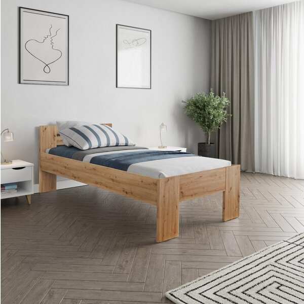 NovýNábytok.sk Jednolôžková posteľ 90x200 cm Boyard (dub artisan). Vlastná spoľahlivá doprava až k Vám domov. 1119503
