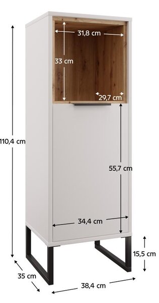 NovýNábytok.sk Skrinka Cubin 02 (biela + dub artisan). Vlastná spoľahlivá doprava až k Vám domov. 1119511