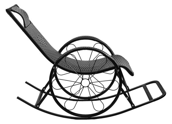 NovýNábytok.sk Hojdacie kreslo Rokefeler (ratan + čierna). Vlastná spoľahlivá doprava až k Vám domov. 1119536