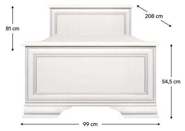 NovýNábytok.sk Jednolôžková posteľ 90x200 cm Kuito (alpská biela). Vlastná spoľahlivá doprava až k Vám domov. 1119570