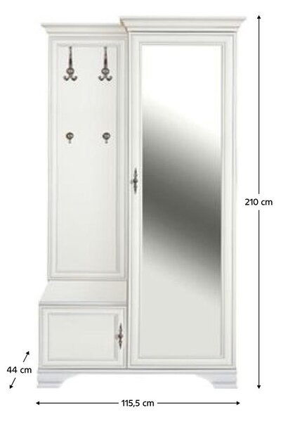NovýNábytok.sk Predsieňová zostava Kuito PPK110P (alpská biela) (P). Vlastná spoľahlivá doprava až k Vám domov. 1119578