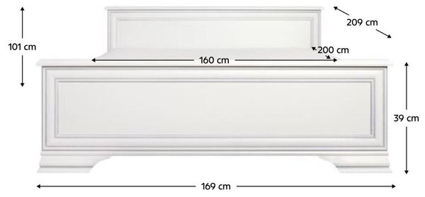 NovýNábytok.sk Manželská posteľ 160x200 cm Kuito (alpská biela). Vlastná spoľahlivá doprava až k Vám domov. 1119571