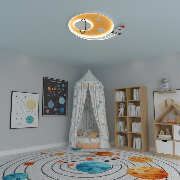 Brilagi -LED Detské stropné svietidlo STARSHIP LED/64W/230V 3000/4500/6000K žltá