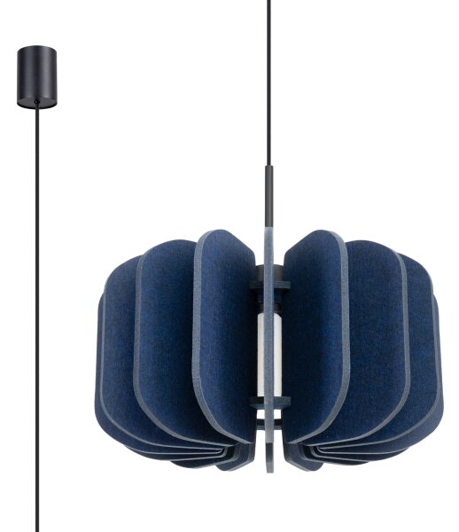 Sollux SL.1862 - Závesný luster na kábli MULA 1xE27/15W/230V, priemer 45 cm, modrá