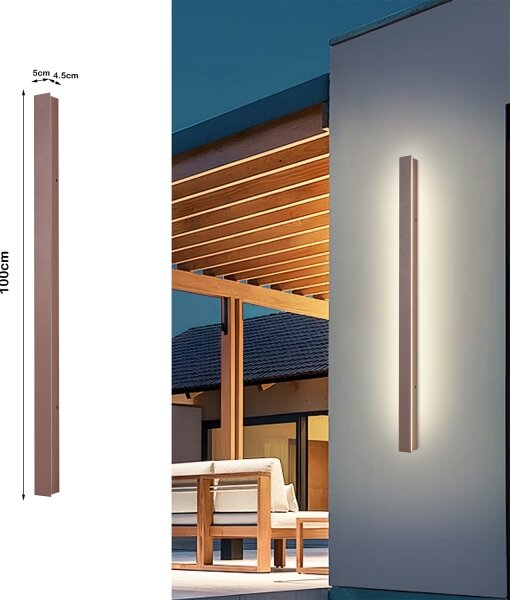 Brilagi-LED Vonkajšie nástenné svietidlo LINEAR LED/22W/230V 3000K IP65 100 cm hnedé CRI 90