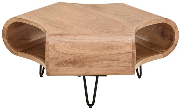 KONFERENČNÝ STOLÍK, čierna, farba akácie, drevo, kov, 95/95/39 cm Carryhome - Stolíky do obývačky