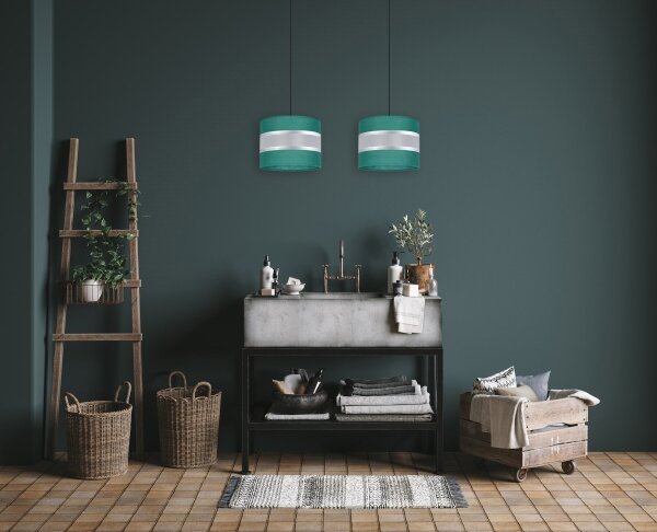 Luster na lanku CORAL 2xE27/60W/230V zelená