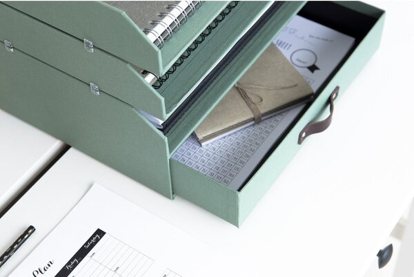Zelený kartónový organizér do zásuvky/na dokumenty Walter Canvas Paper Laminate – Bigso