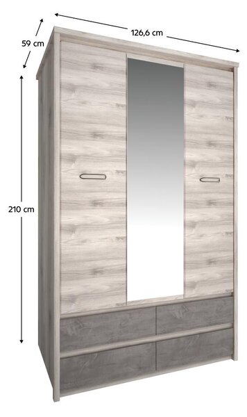 NovýNábytok.sk Skriňa Jess new (gaštan nairobi + onyx). Vlastná spoľahlivá doprava až k Vám domov. 1119755