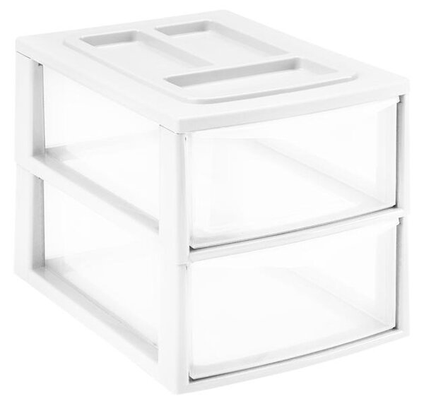 Plastový regál 2 zásuvky HEIDRUN 38x27x26cm MIX farieb