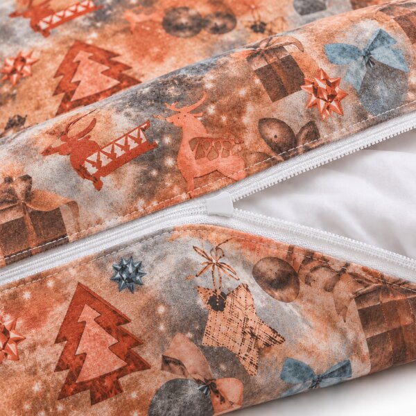 Obliečky Vianočné flanelové Christmas hnedé 200x140cm+90x70cm TiaHome