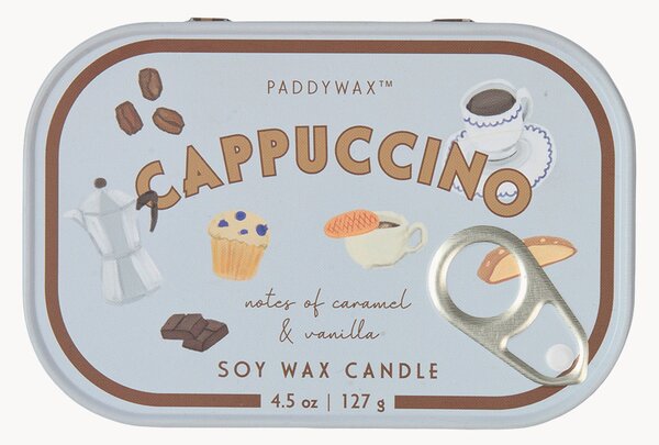Vonná sviečka v plechovej dóze's potlačou Cappuccino (Choclate, Cherry)