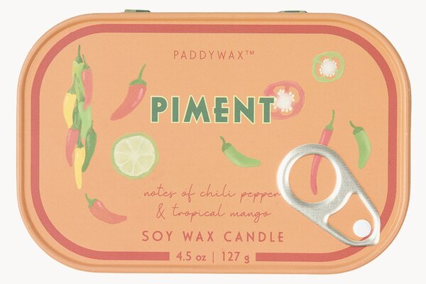 Vonná sviečka v plechovej dóze's potlačou Piment (Chilli, Mango)
