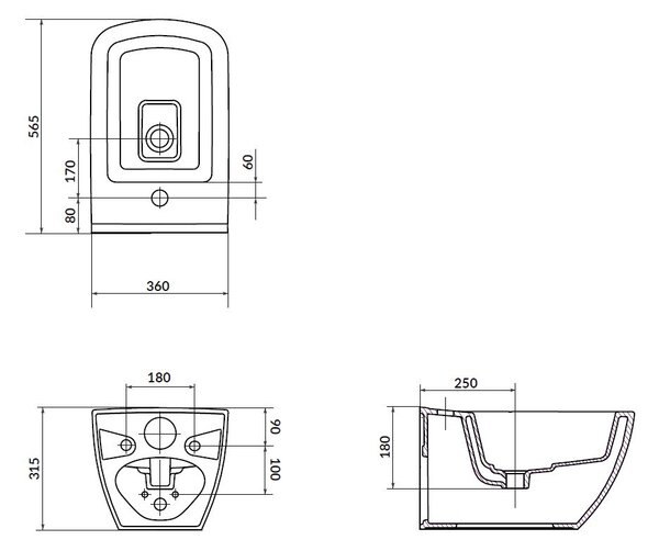 Cersanit Virgo, závesný bidet, biela, K118-001