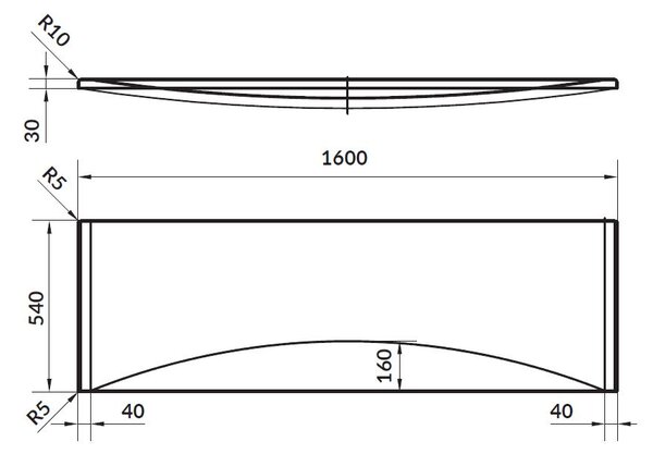 Cersanit VIRGO/INTRO čelný panel k vani 160 cm, S401-045
