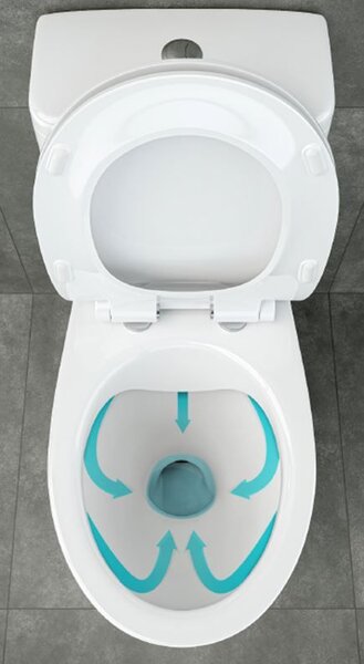 Cersanit Carsania II CleanOn WC kombi + pomaly padajúce sedátko, zadný odpad, 3/6L, K11-2340