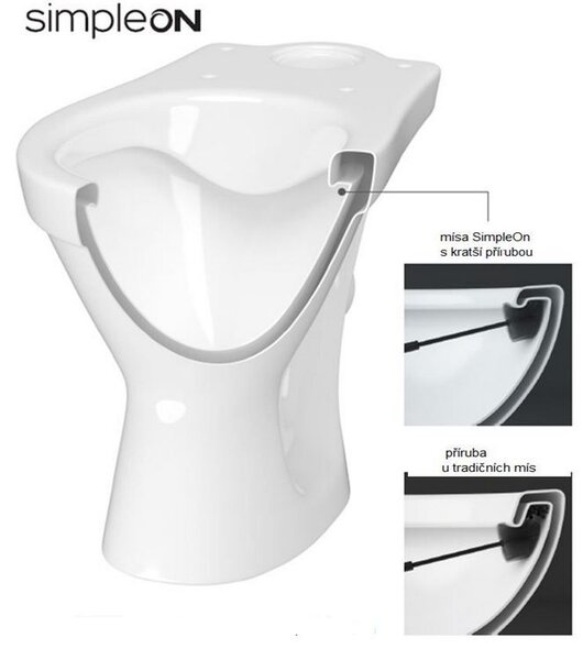 Cersanit Carsania II CleanOn WC kombi + pomaly padajúce sedátko, zadný odpad, 3/6L, K11-2340
