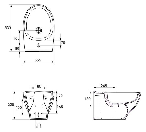 Cersanit Moduo CleanOn, závesný bidet, biela, K116-026