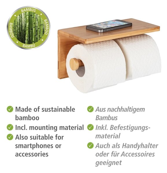 Nástenný bambusový držiak na toaletný papier Duo Bambusa – Wenko