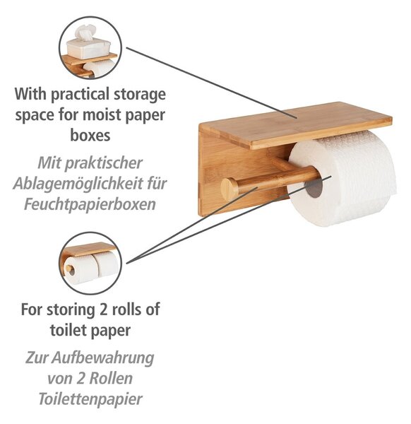 Nástenný bambusový držiak na toaletný papier Duo Bambusa – Wenko