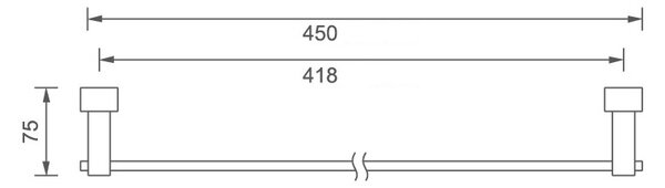 Novaservis - Držiak uterákov 450 mm Titania Anet chróm, 66327,0