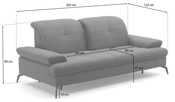 2,5-MIESTNA POHOVKA, biela, kombinácia pravá koža/látka Sit & More - Sedačky, Online Only