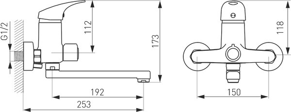 Ferro One, vaňová paneláková batéria 150 mm, chrómová, BFO3A