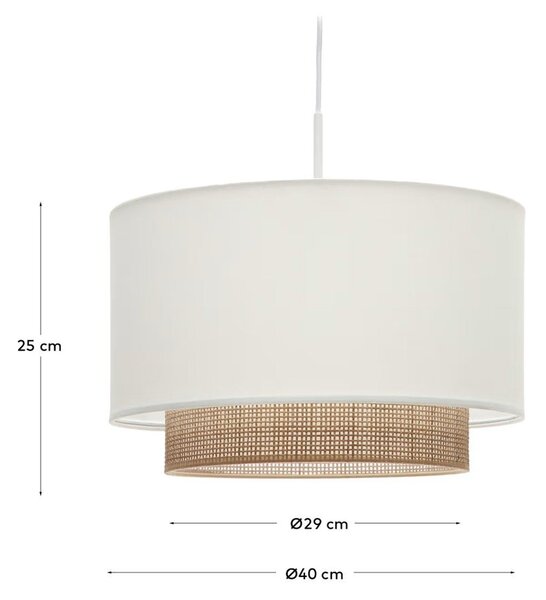 Látkové tienidlo v bielo-prírodnej farbe ø 40 cm Erna – Kave Home