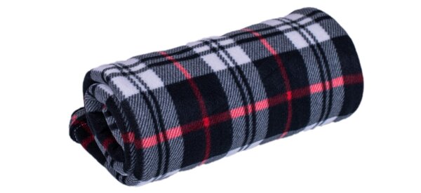 Deka Fleece karo čierna 150x200cm TiaHome