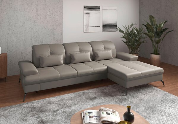 ROHOVÁ SEDAČKA, textil, koža, sivá Sit & More - Sedačky, Online Only