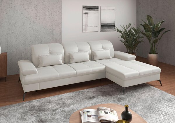 ROHOVÁ SEDAČKA, textil, koža, biela Sit & More - Sedačky, Online Only