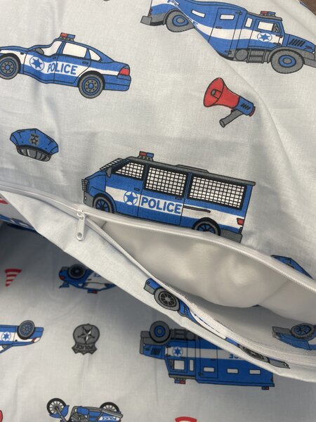 Obliečky bavlnené Polícia TiaHome - Detský set 130x90cm + 65x45cm