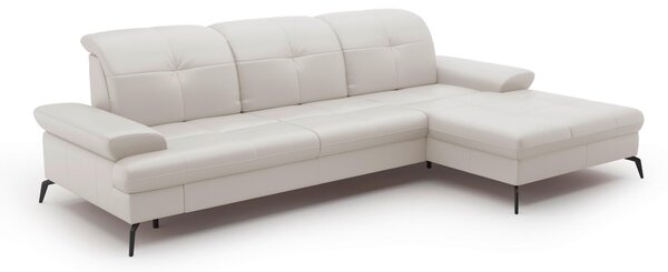 ROHOVÁ SEDAČKA, textil, koža, biela Sit & More - Sedačky, Online Only