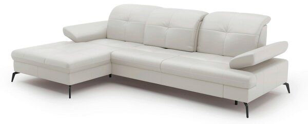 ROHOVÁ SEDAČKA, textil, koža, biela Sit & More - Sedačky, Online Only