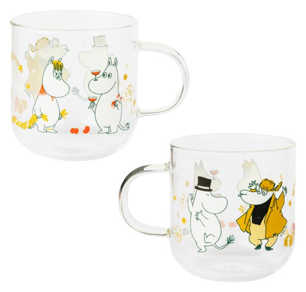 Sada sklenených hrnčekov Moomin Gift of Love 0,3l, 2 ks