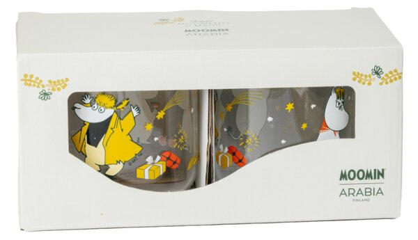Sada sklenených hrnčekov Moomin Gift of Love 0,3l, 2 ks